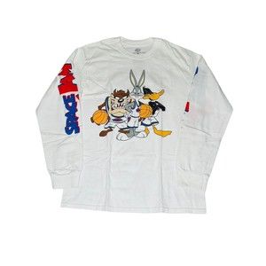 2016 Space Jam Front & Back Print Long Sleeve Tee Looney Tunes Warner Bros